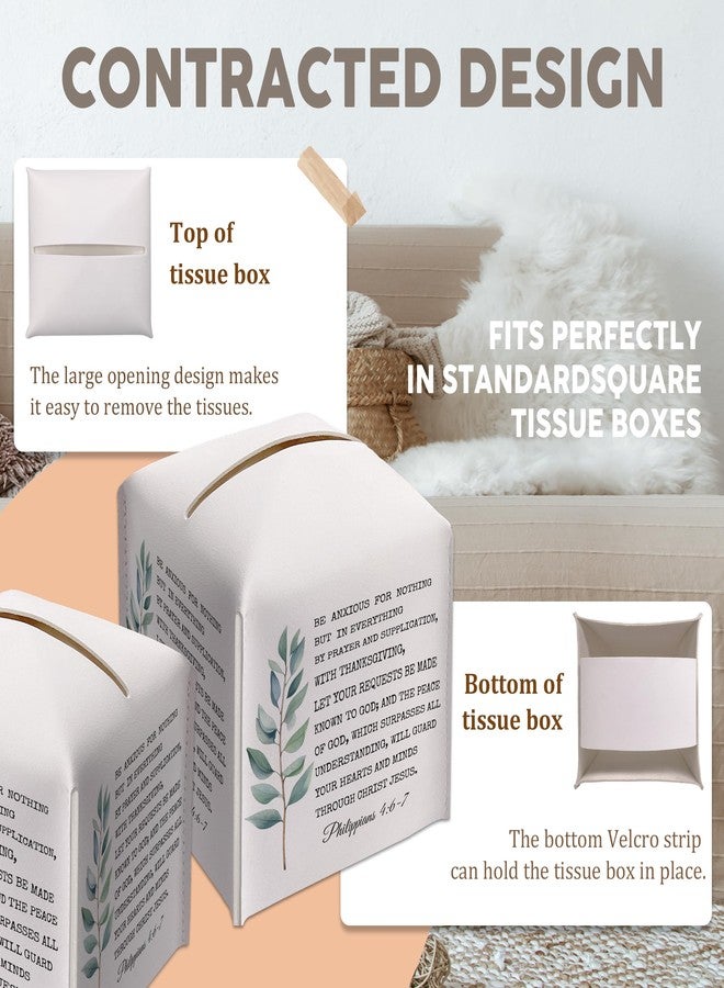 AWSICE Christian Decorative Tissue Box Cover Square, Facial Paper Organizer, Bible Verse Inspirational Gift Ideas for Friends, Be Anxious for Nothing, Bathroom Office Decor-(5.2 Inches) - Image 5